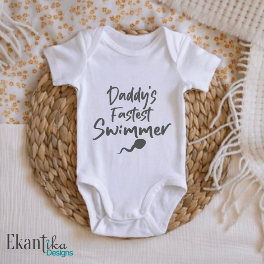 Daddy's Fastest Swimmer Baby Vest