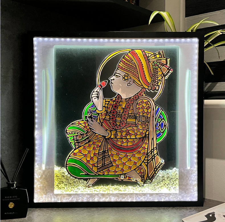 Lord Swaminarayan 3D LED Wall Art