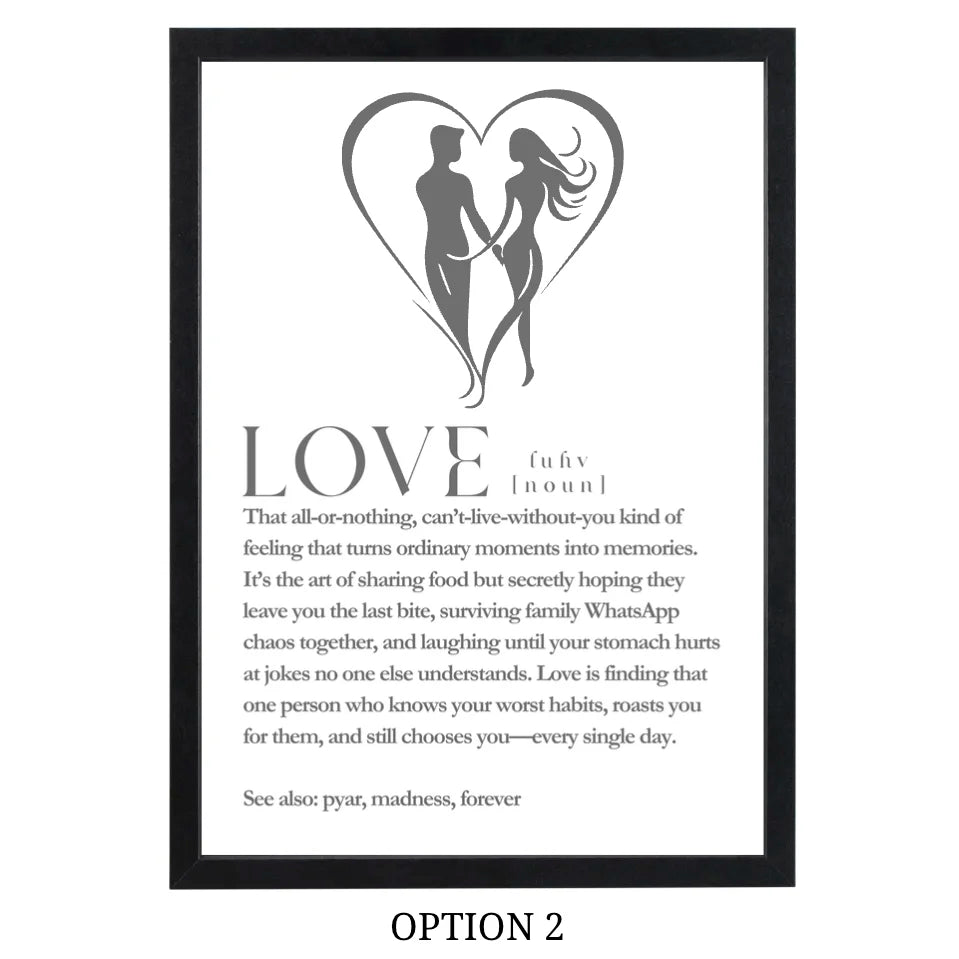 Love Definition Art Frame