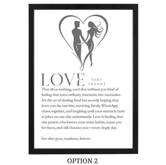 Love Definition Art Frame