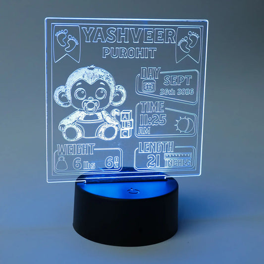 Milo - New Born Baby Acrylic LED Light Up Frame