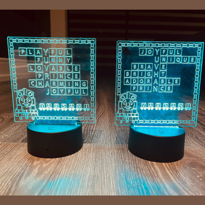 Anagram Name Engraved Acrylic LED Light Up Frame