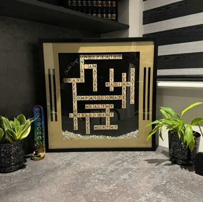 Positive Affirmations Scrabble LED Wall Art Frame