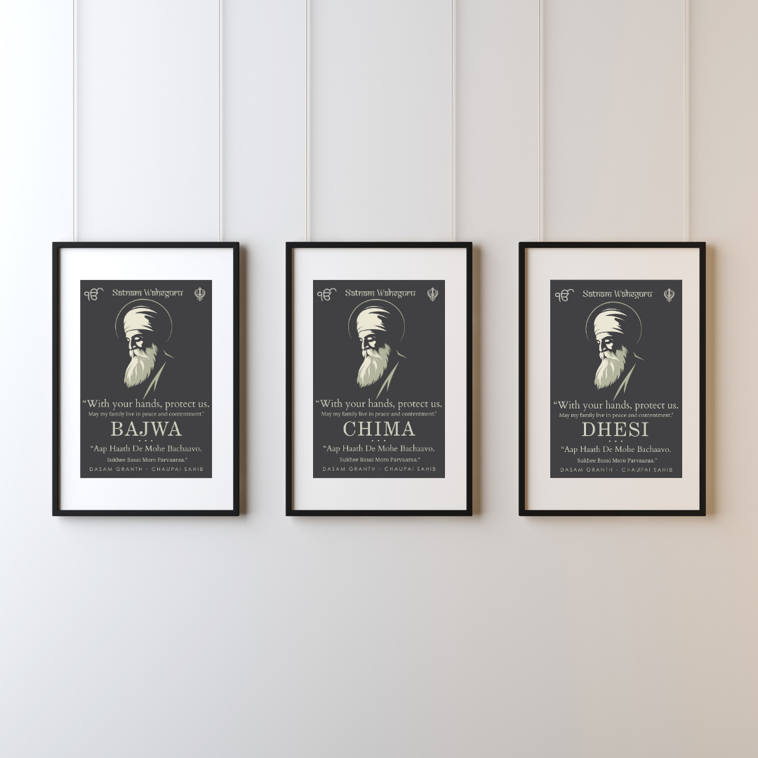 Personalised Sikh Family Blessing Print