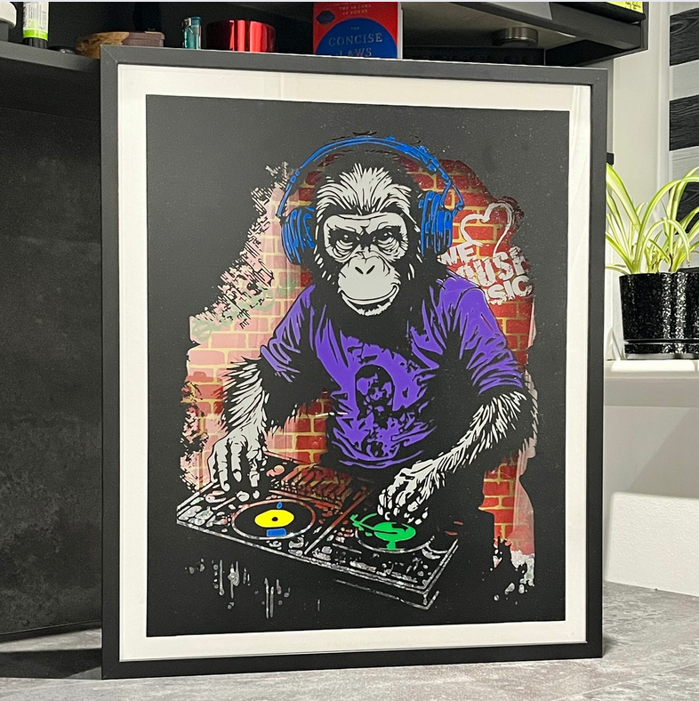 3D DJ Monkey LED Wall Art