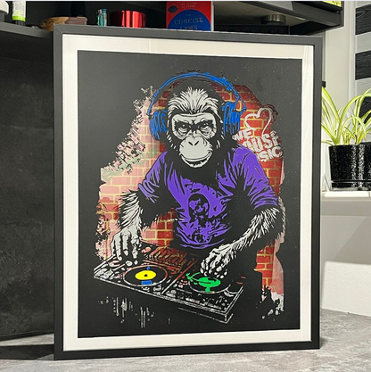 3D DJ Monkey LED Wall Art