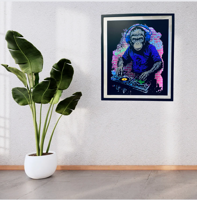 3D DJ Monkey LED Wall Art