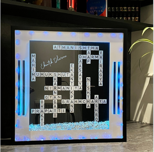 Ekantik Dharma Scrabble LED Wall Art Frame