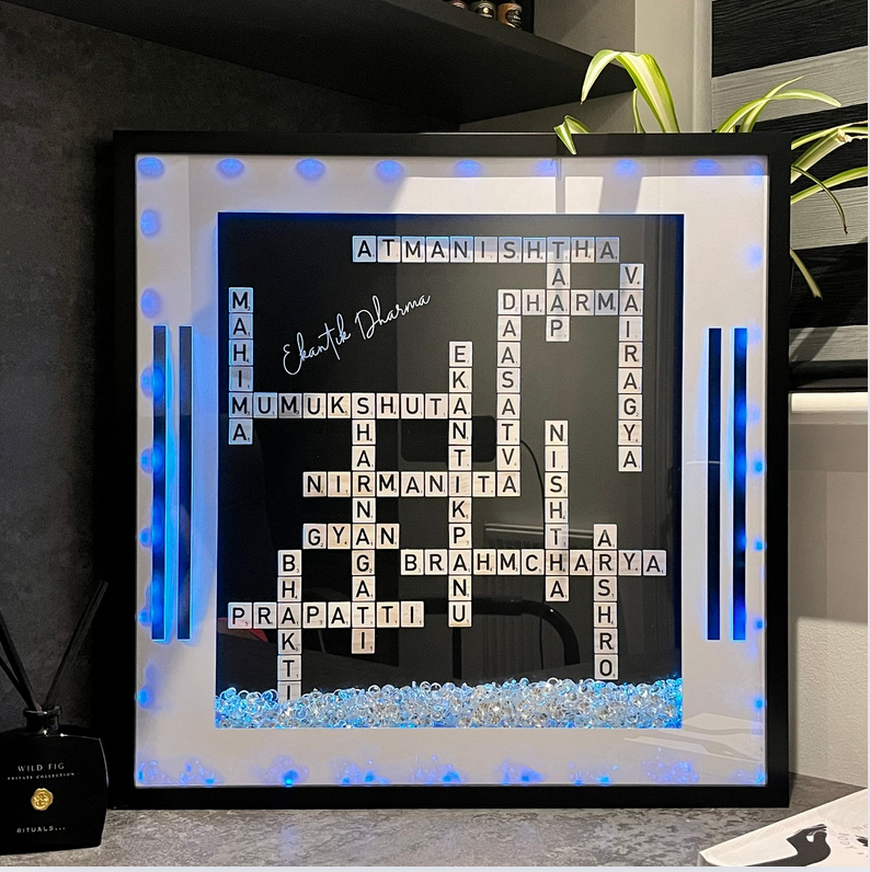 Ekantik Dharma Scrabble LED Wall Art Frame