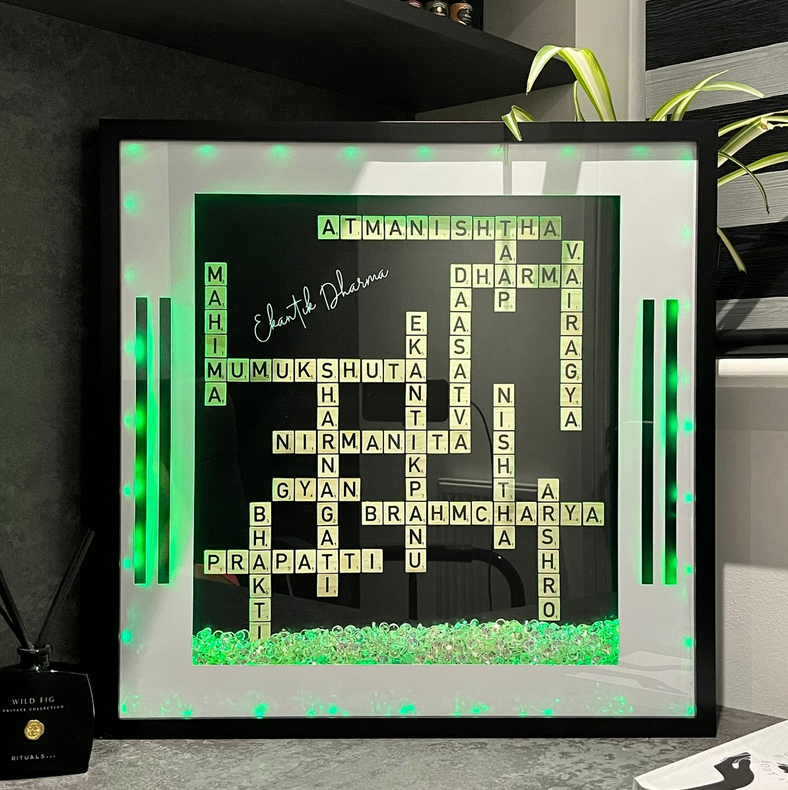 Ekantik Dharma Scrabble LED Wall Art Frame