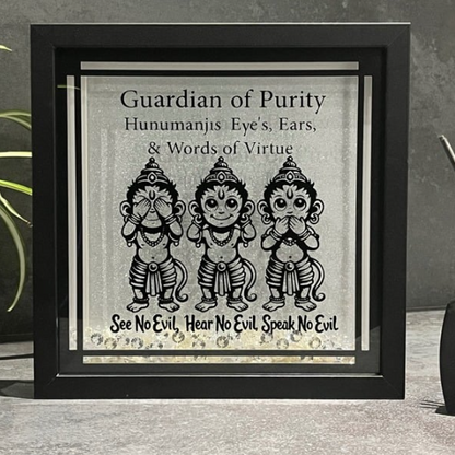 Hanuman ji “SEE no Evil, HEAR no Evil, SPEAK no Evil” Led light up Frame