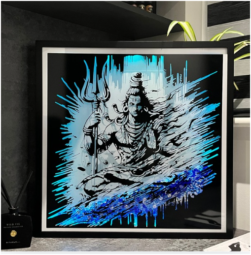 Lord Shiva Light Up Box Frame